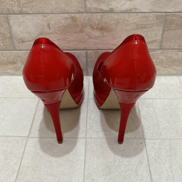 bebe Platform Red Stiletto Heels Size 8 - Picture 9 of 12